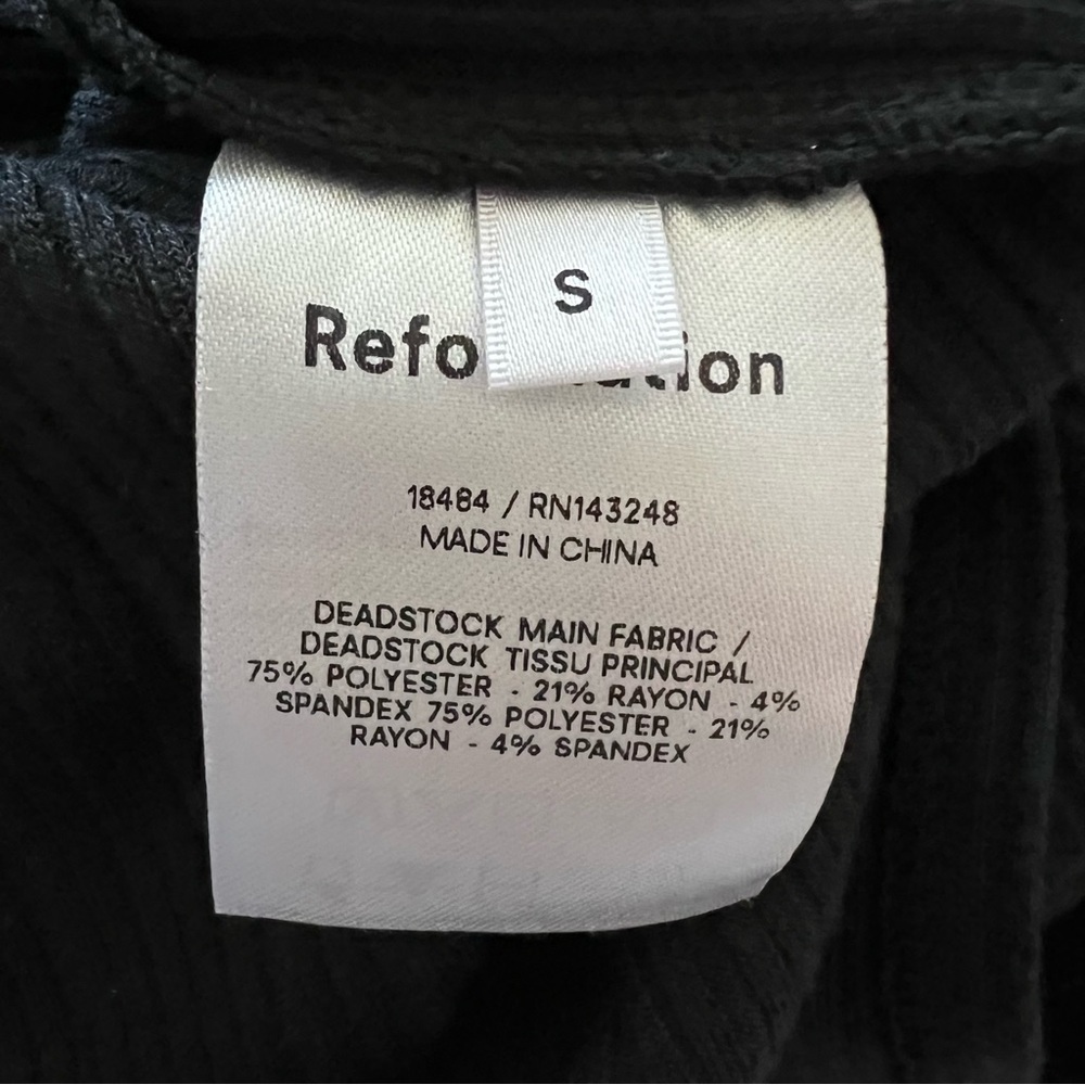 NWT Reformation Nessa Ribbed Midi Dress Black Long Sleeve Twist Back S - Picture 14 of 16